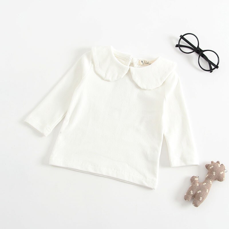 Baby Meisjes Blouse Meisjes Lange Mouw Tops Herfst Casual Baby Meisjes Leuke Revers Katoenen Shirt