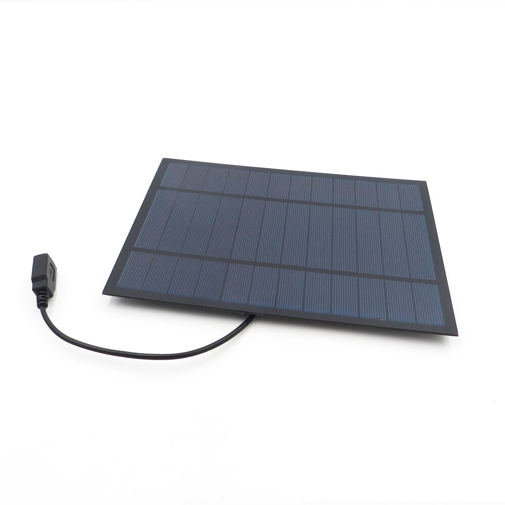 Solar Cell 6V 6W Polycrystalline Solar Panel Charger DIY Solar Charge Battery 30cm cable 5V USB output 6VDC