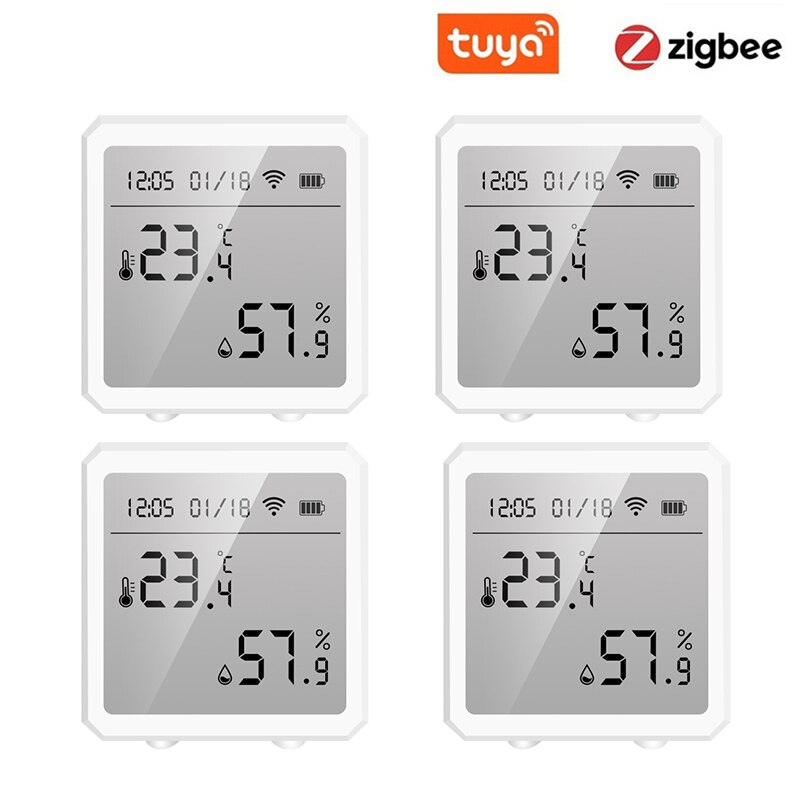 Tuya zigbee 3.0 intelligenter temperatur- und feuchtigkeitssensor für smart homes – hygrometer, thermometer und detektor für alexa und google home