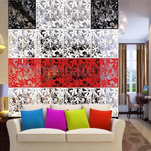 Paravent mural suspendu 3 couleurs | Ajouré de fleur, ajouré, séparation de pièce, maison