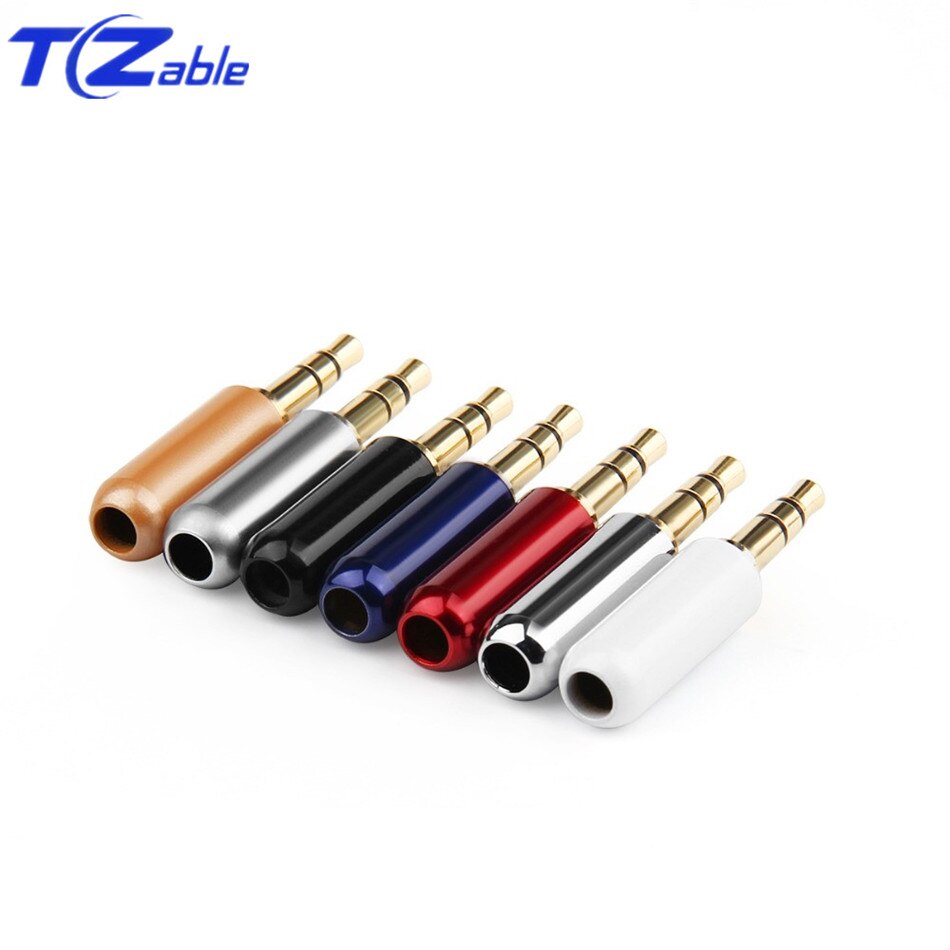 3,5mm Jack Audio Stecker Anschlüsse 3 Pole Solder Lautsprecher Stecker Für Upgrade Kopfhörer Kabel 7 Farben Gold Überzogene