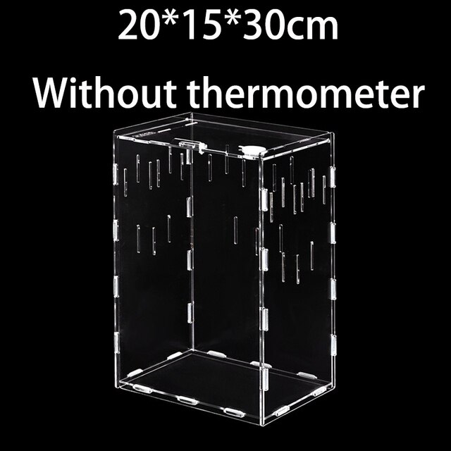 Reptile Feeding Box Insect Spider Tortoise Lizard Acrylic Transparent Feeding Display Box Feeding Box Cover Reptile Life Box: S 3