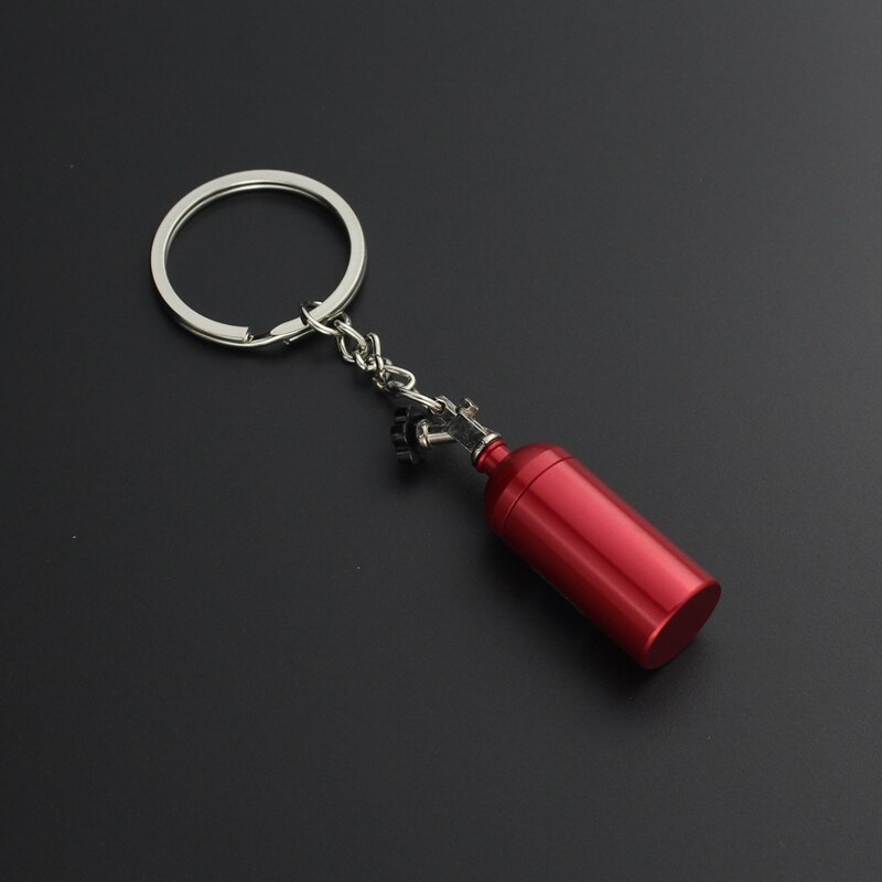 Tuning Racing Car Keychains For Keys Holder Metal Seat Bottle Wheel Nuts Moto Keyring Trinket Gadgets Auto Accessories: Bottle red