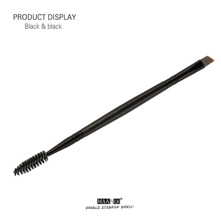 MAANGE 1PC pinceau de maquillage sourcils manche bois Double face sourcil plat angle pinceaux de maquillage brochas para maquillaje maquiagem 43: D