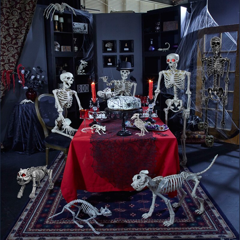 Drage hund slange edderkop halloween prop rædsel skelet dyr skelet knogler hjemsøgte hus flugt rædsel dekorationer