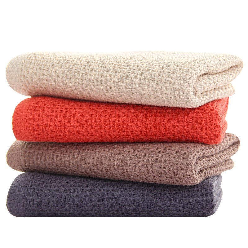 Japansk stil absorberende bikageteknologi 72*32cm blødt vaffelhåndklæde 1pc badeværelse tilbehør ensfarvet håndklæde bomuld