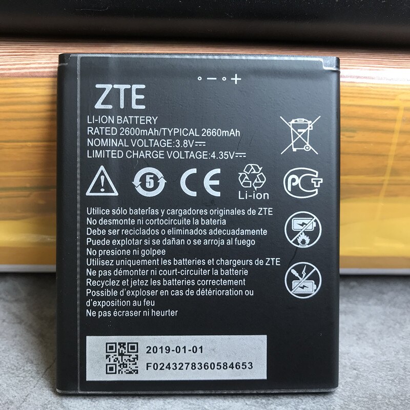 Para zte lâmina a5 2019 bateria 2600mah bateria do telefone móvel li3826t43p4h705949 alta qualidade novo original