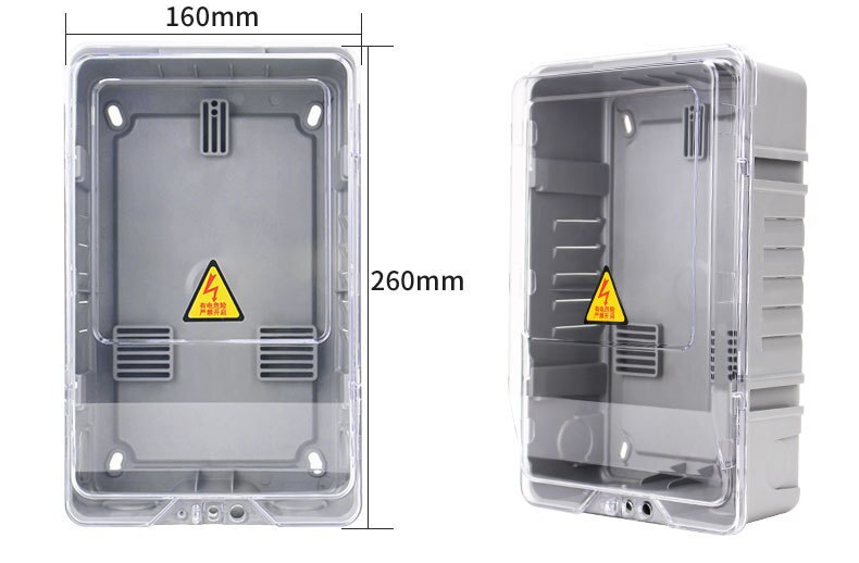 Single phase meter box 1 WATERPROOF plug-in outdoor meter box household transparent plastic meter box: single phase