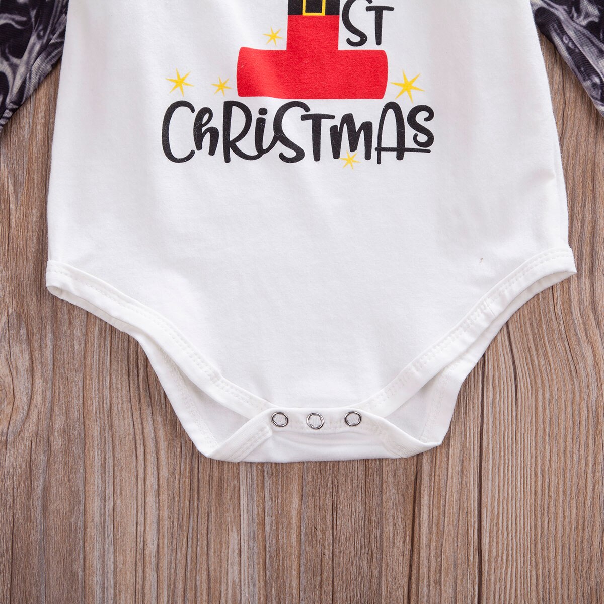 Mi 1st Navidad bebé recién nacido chico chica Body de Navidad de manga larga traje de otoño ropa de blanco y negro 3-24M