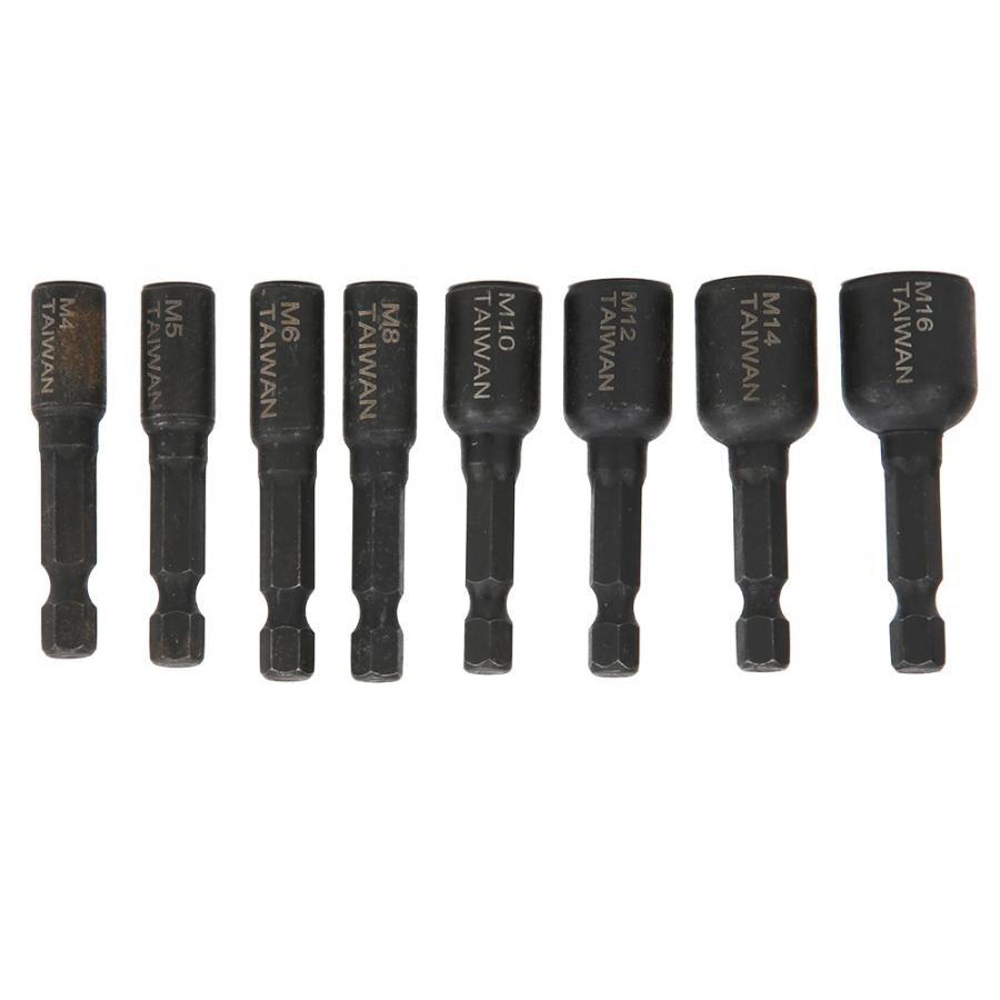 8Pcs Tap Socket High Hardness Alloy Steel 1/4 Hex Shank Air Screwdriver Accessories Hand Tools