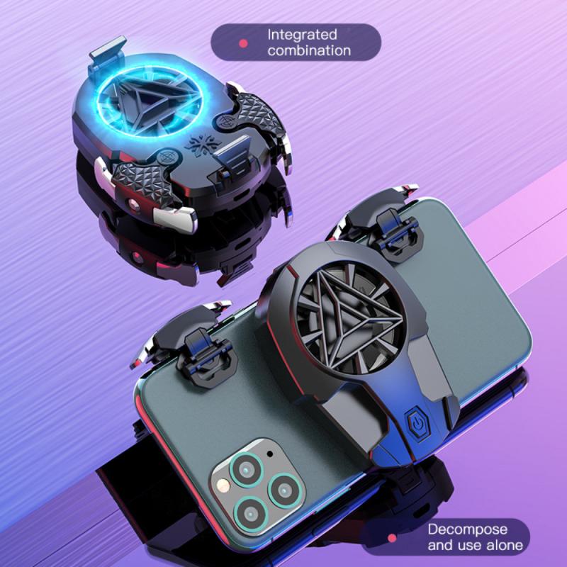 Universal Mobile Phone USB Game Cooler System Cooling Fan Gamepad Holder Stand Radiator For IPhone Huawei Samsung 2×buttons