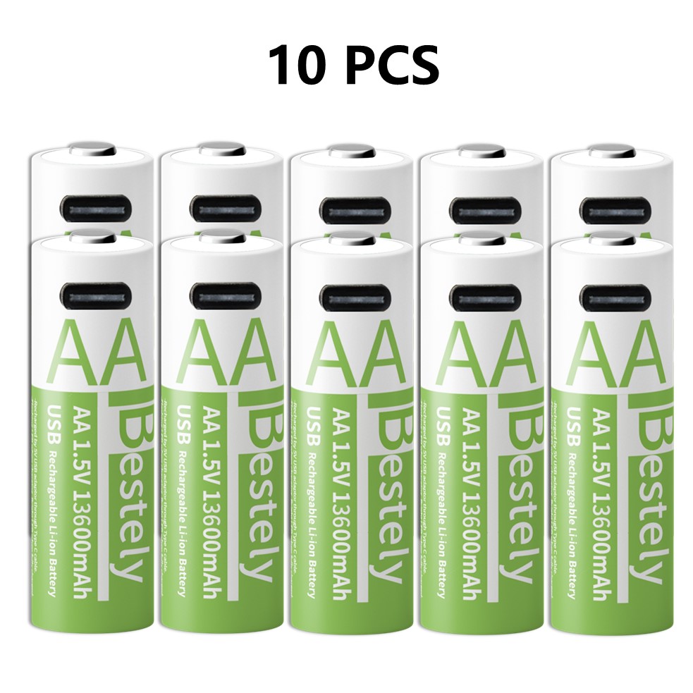 2025 nuevas pilas recargables AA, batería de litio de alta capacidad de 13600mAh 1,5 V, batería doble A para linternas, cámara, Radio: Azul cielo