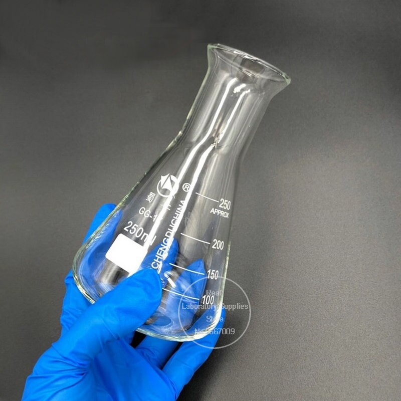 Lab 50ml to 2000ml borosilikatglaskolbe med trompetformet hals konisk trekantet kolbe til laboratoriekemisk udstyr