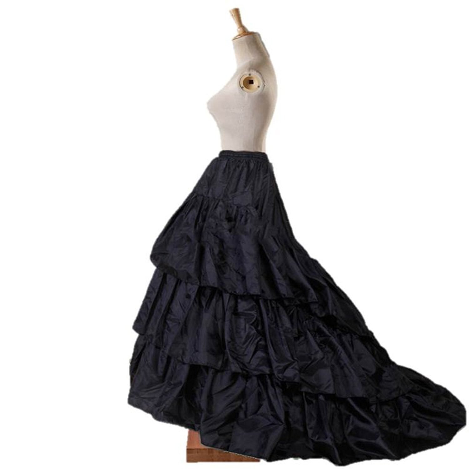 Jupon Long en cerceau noir Crinoline, robe de bal, jupe sous-jupe, accessoires de mariage, Jupon de mariage,: 8
