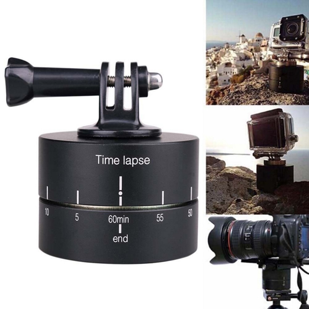 Base de cámara giratoria automática 360 grados, rótula de trípode 360, Timelapse giratorio para cámara Gopro SLR para Iphone