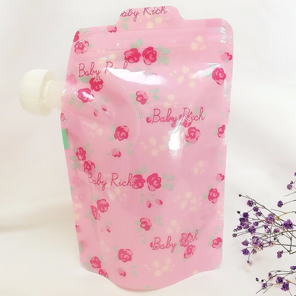 Bolsa de plástico para alimentos reutilizable, sin BPA, para exprimir batidos, con cierre rellenable