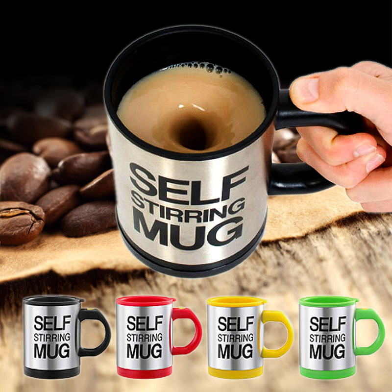 400 Ml Zelf Roeren Mok Rvs Mix Koffie Thee Cup Met Deksel Automatische Elektrische Lui Koffie Melk Mengen Auto roeren Mok