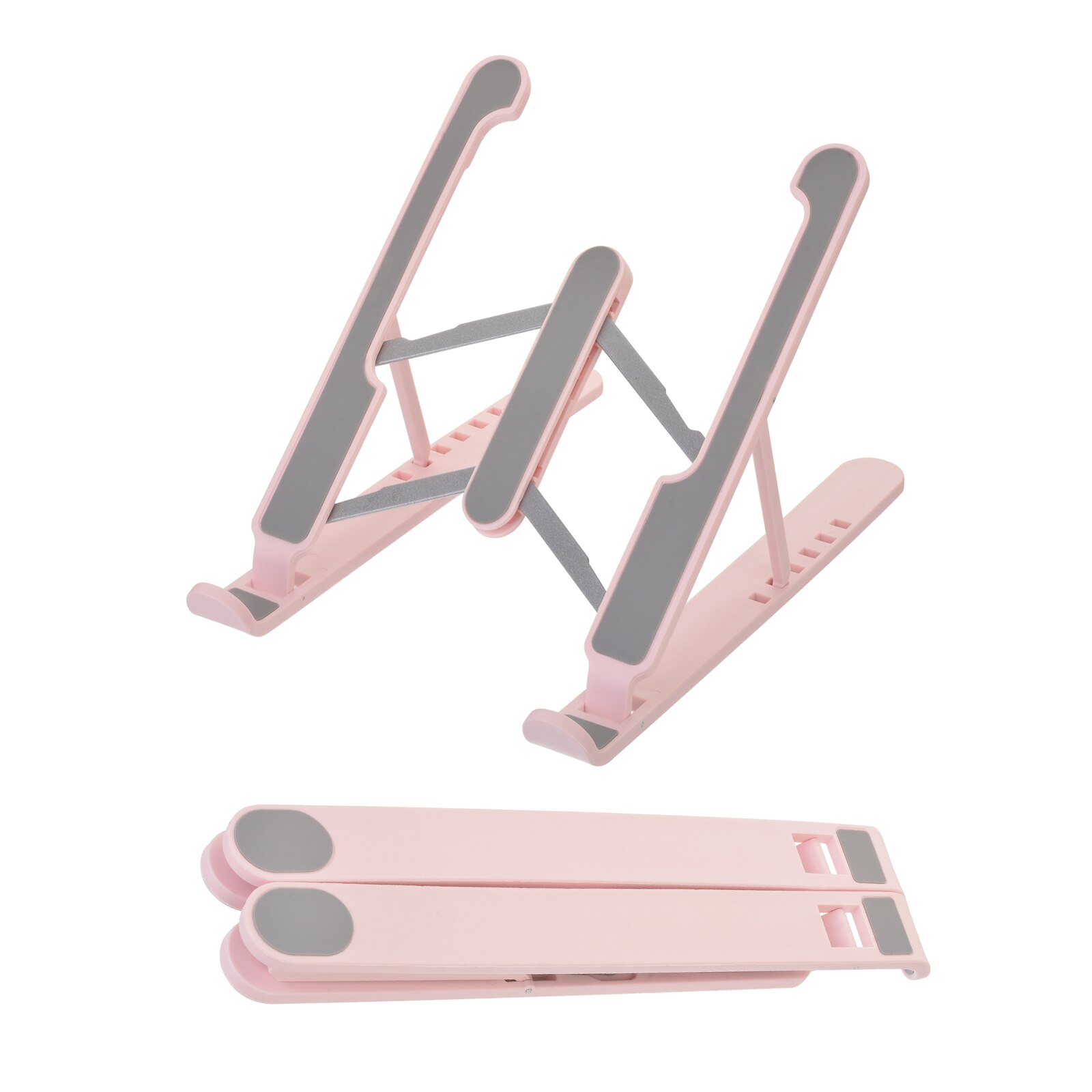 Laptop Cooler Holder for MacBook Air Pro Notebook Laptop Tablet Desk Mount Bracket Foldable Portable Bottom Side Cooling Stand: Pink