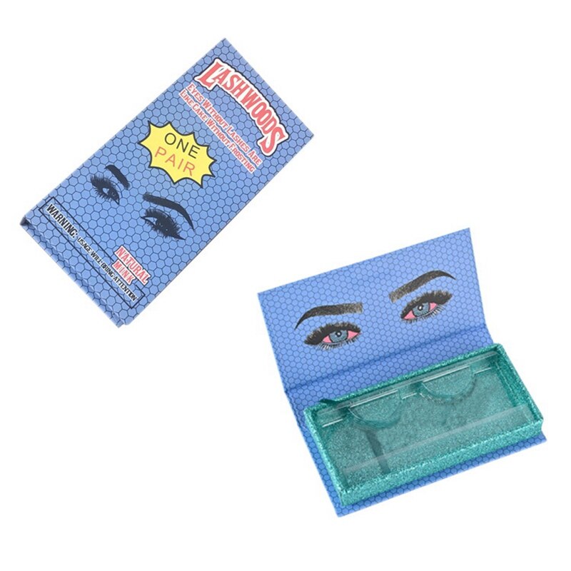 5Pcs Eyelash Packaging Empty Lashes Box With Clear Tray Rectangle Lash Cases Lash Boxes Packaging: Blue