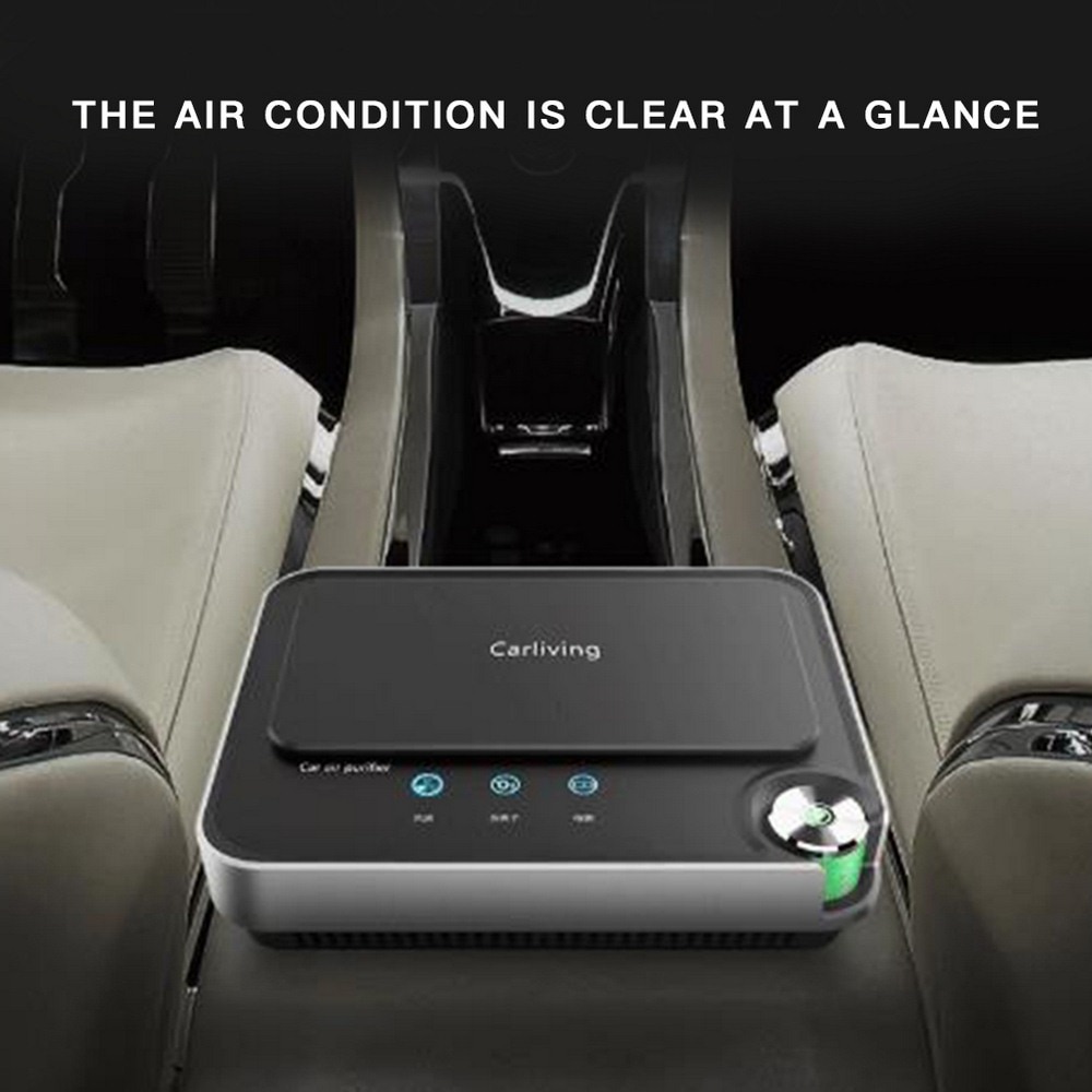HEPA Car Air Purifier 20 Million Negative Ions Air Freshener Four-layer Filter 12V USB Auto Oxygen Cleaner Vehicle Ozone Ionizer