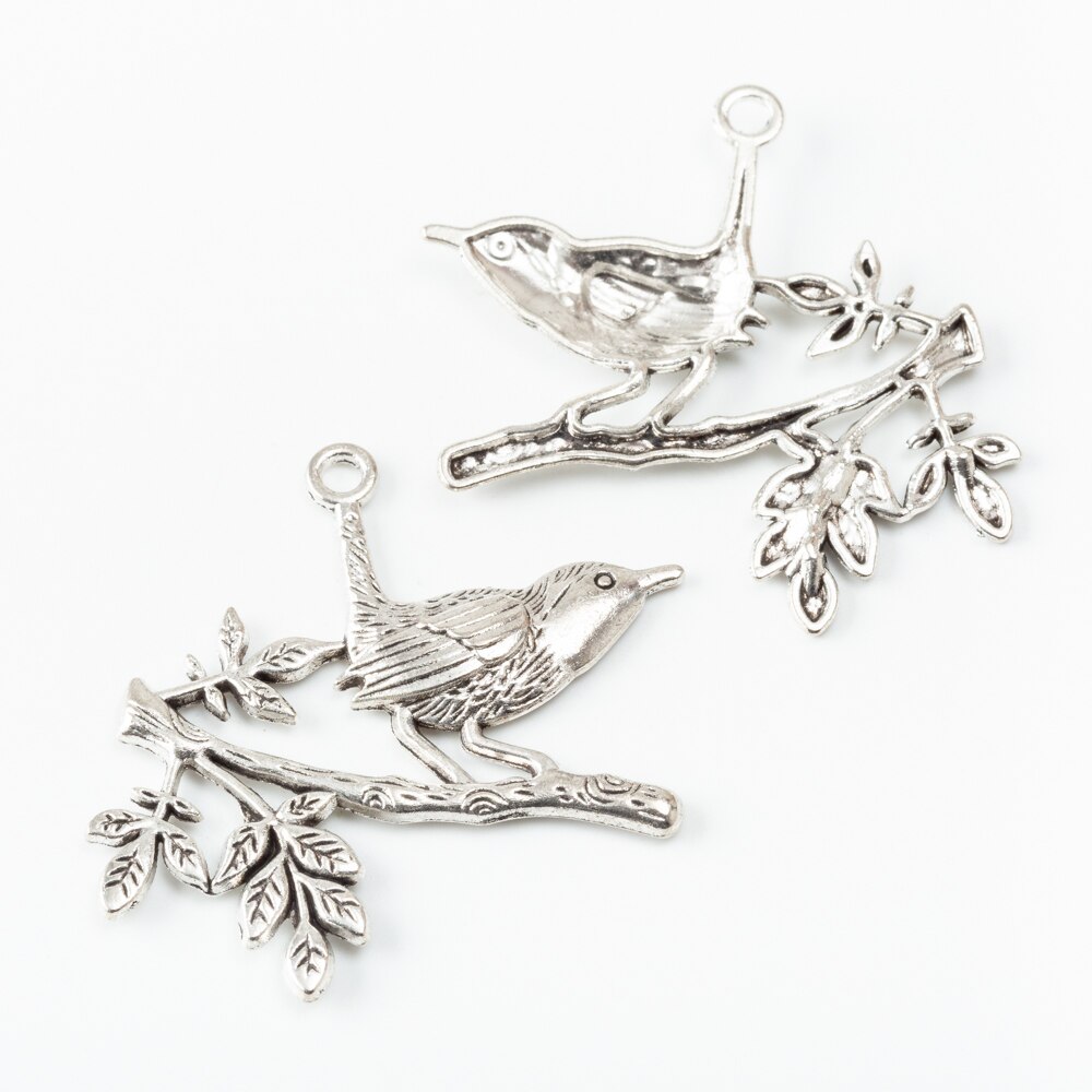 10 stk vintage gammel fugl zink legering charms vedhæng egnet til diy armbånd halskæde metal smykker tilbehør 6551