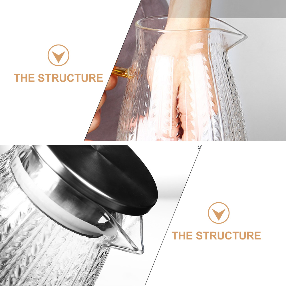 Large Capacity Clod Water Pot Glass Cold Water Bottle Cold Drink Kettle Beverage Kettle household ice water kettle summer kettle