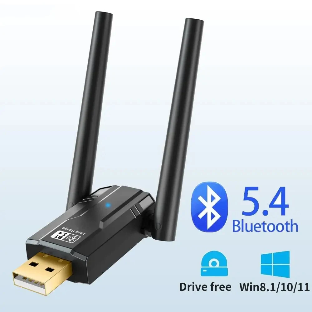 150M USB Bluetooth 5.4 5.3 Adapter for PC Wireless Mouse Keyboard Music Audio Receiver Transmitter Driver Free For Win8.1/10/11