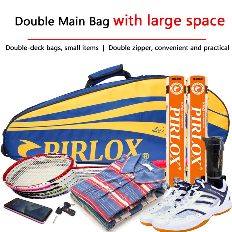 6--8 stk badmintontaske med dobbelt dæk stor tennisracket sportstaske tennisracket tasker til 43 sko dobbelt lynlås vandtæt