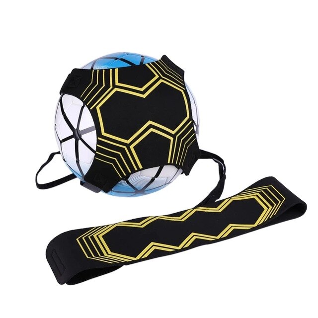 Soccer Trainer Football Kick Throw Solo Practice Training Aid Control Skills Adjustable Equipment Ball Bags: Yellow