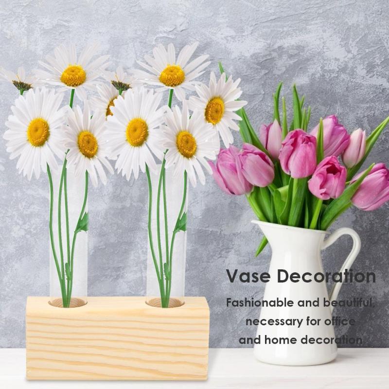Maceta de vidrio jarrón de terrario planta hidropónica bonsái marco de madera decoración de la Oficina del hogar