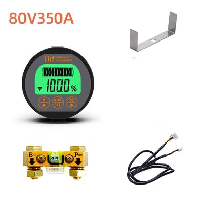Novo medidor de capacidade da bateria, indicador de capacidade da bateria, amperímetro e testador de voltímetro e bateria dc 8-80v, 50a, 100a, 350a, tr16: 350A