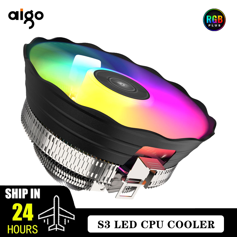 PADO S3 CPU procesador de refrigeración ventilador enfriador de aire RGB PWM Hielera Intel LGA 1155 1700 1200 1151 AMD AM3 AM4 PC Gamer ventilador Led 120mm: Oro