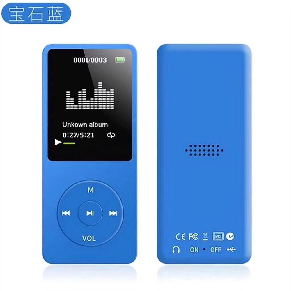 MPLSBO HiFi 8 GB MP4 giocatore con 1.8 pollice Tft mp3 supporto TF/SD carta Radio FM Registrazione Vocale Portatile sport musica giocatore: Blu