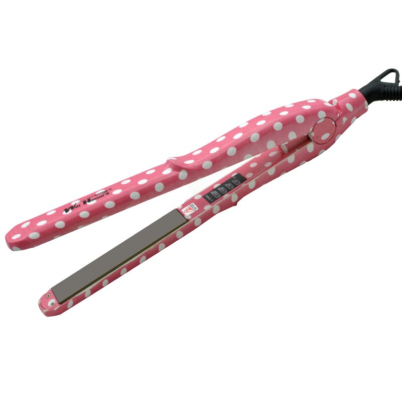 Plancha de pelo eléctrica ondulada de , plancha de hierro ondulado, herramientas de estilismo: Flat Iron Pink Dot