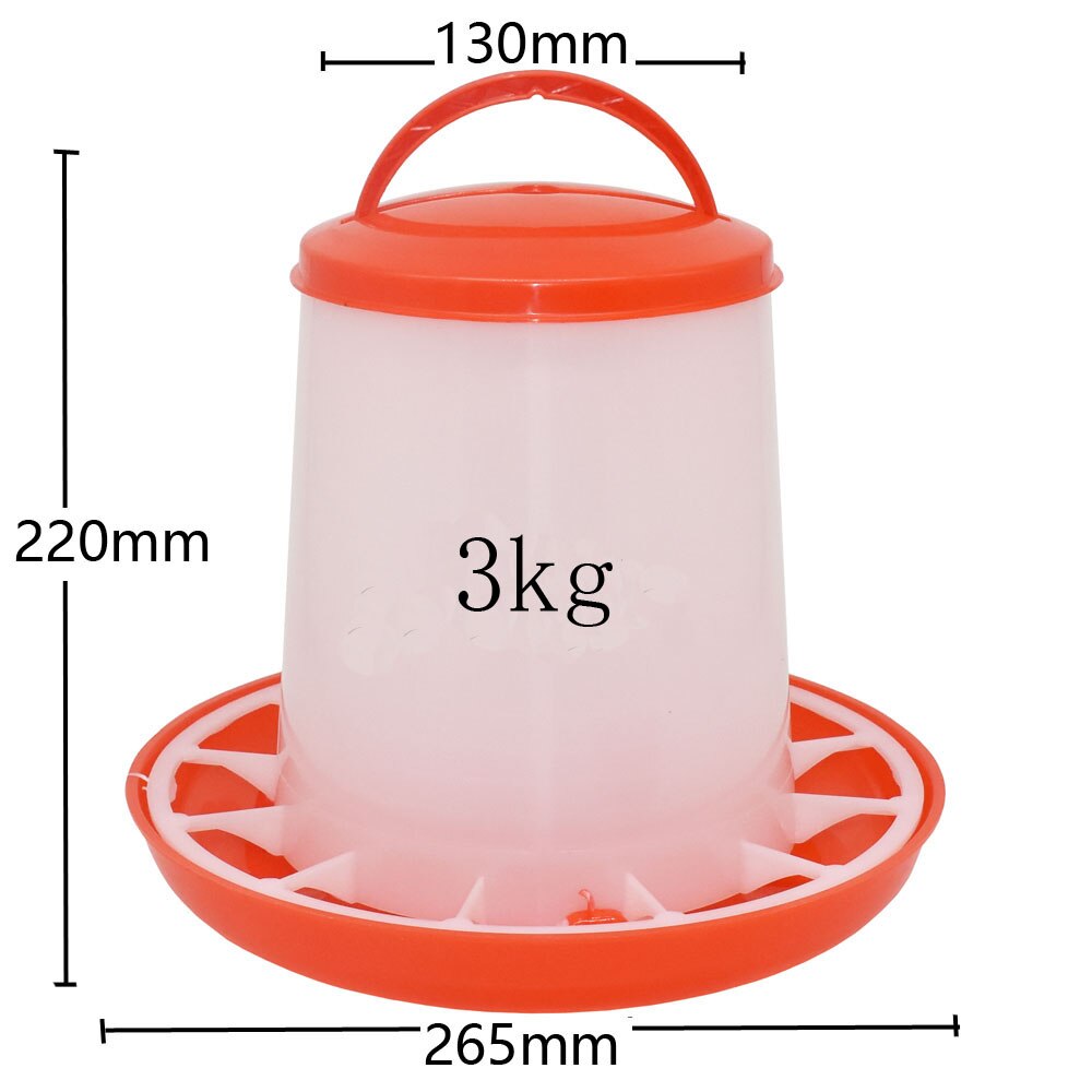 3 kg kyllingedrikker/foderhane høne drikkekopper foderkop husdyr fjerkræ kyllingefarm fodring vanding forsyninger