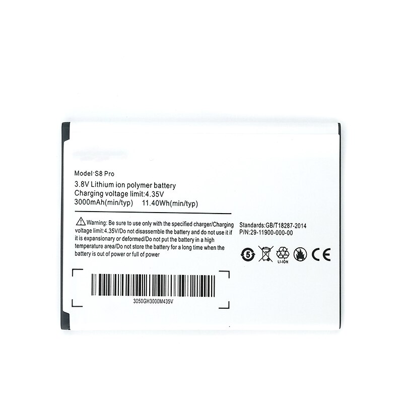 ISUNOO-batería para teléfono móvil, pila de 3000mAh para Ulefone S8/S8 pro, MTK6737, MTK6580