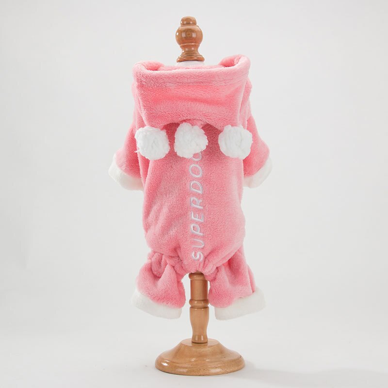 Combinaison chaude pour chien, pyjama d'hiver pour Chihuahua, Yorkie, caniche poméranie, Schnauzer, tenue d'hiver pour animaux de compagnie: Rose / L