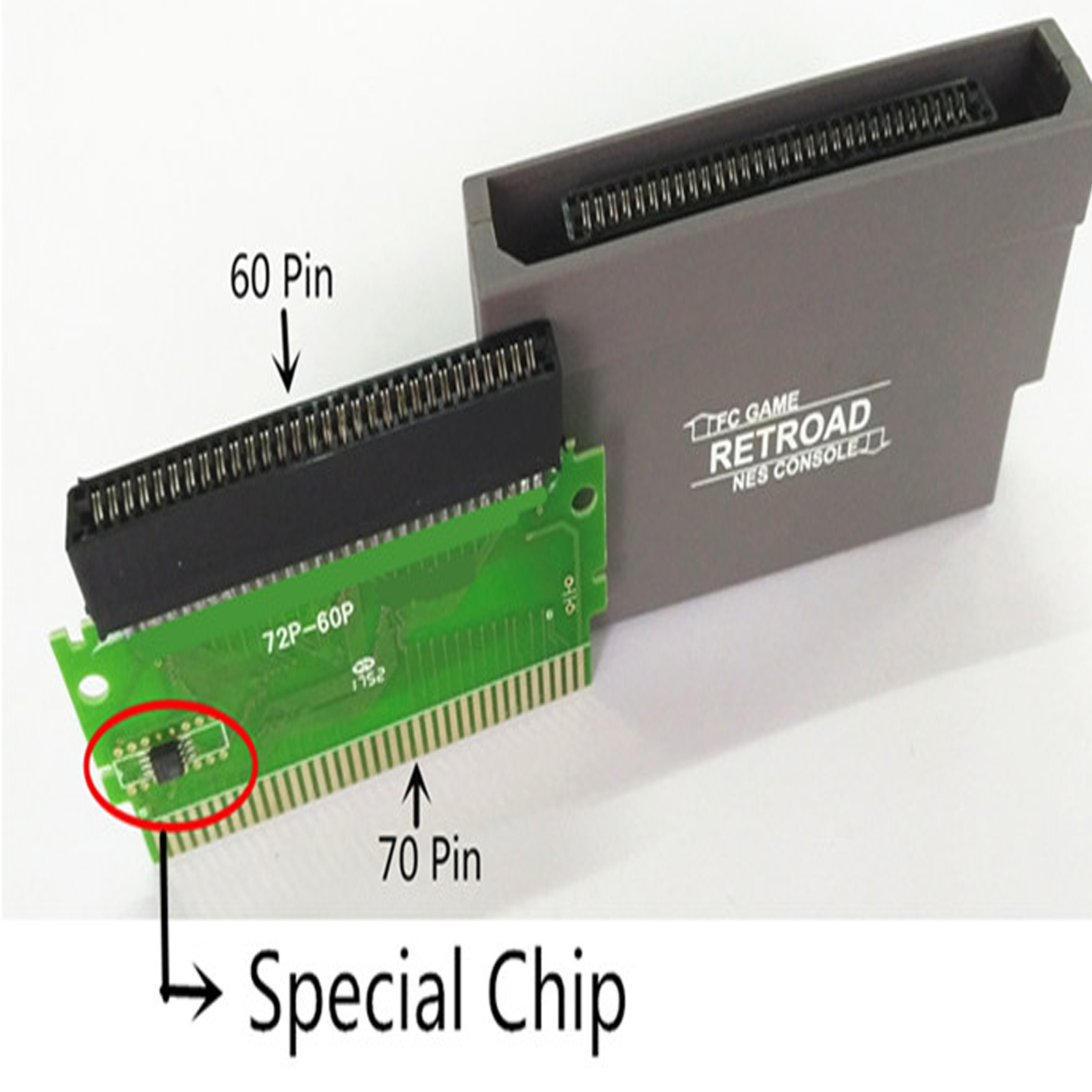 Voor Fc Voor N E S 60 Pin Naar 72 Pin Adapter Converter Voor Nes Clone Console Systeem