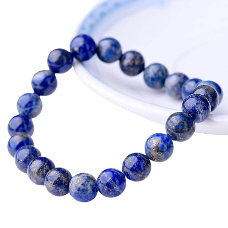 Natürliche Lapis Lazuli Perlen Armbänder unisex Elastische Armbinde Natürliche Stein Runde Perlen Armbinde Für Männer Frauen Schmuck