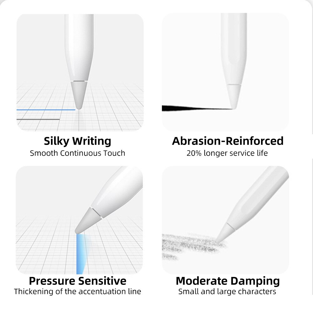 Vervanging Potlood Tip Penpunt Voor Apple Potlood 1St 2Nd Stylus Pen Superfijne Penpunt Actieve Capacitieve Pen Tip Touchscreen Pen Spare nib