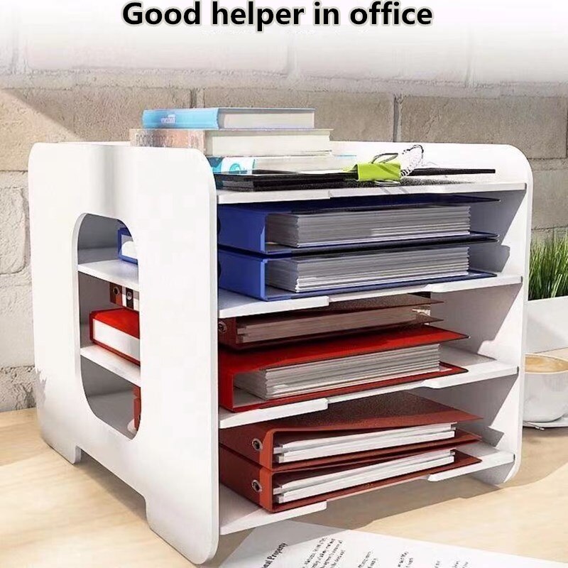Office Supplies Folder Storage Box Multi-layer Bookshelf Simple Table Multifunctional Bookend DIY Desktop Storage Box