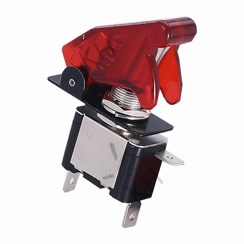 Auto Car Boat Truck Illuminated Led Toggle Switch With Safety Aircraft Flip Up Cover Guard 12V20A transparent