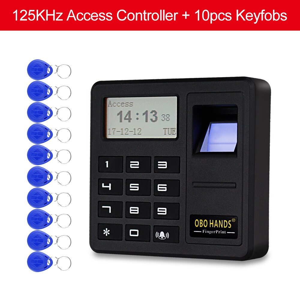 Fingerprint Access Control System Biometric RFID Keypad Card Reader Door Opener Standalone Access Controller 125KHz/13.56MHz: FR500EMID