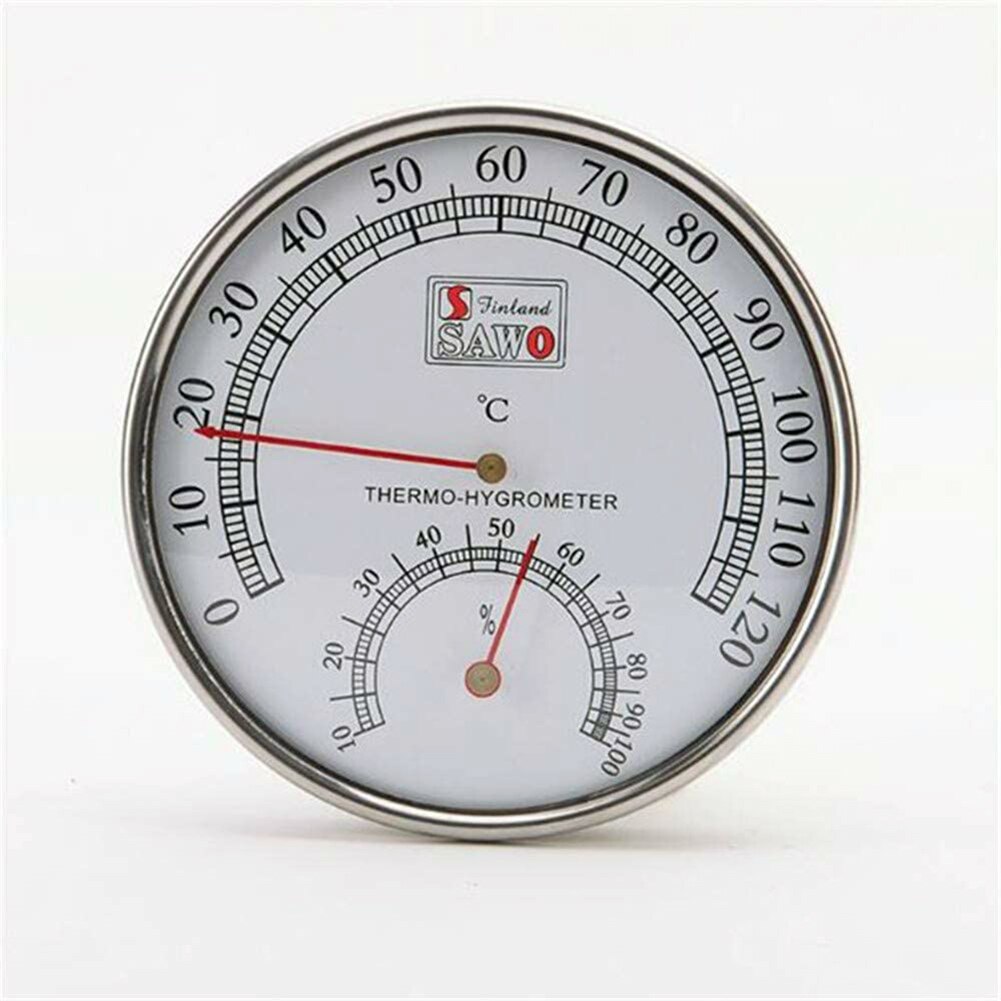 Stainless Steel Case Steam Sauna Thermometer Hygrometer Gauge Hygrothermograph Barometer Indoor Convenient Sensor Humidity Meter