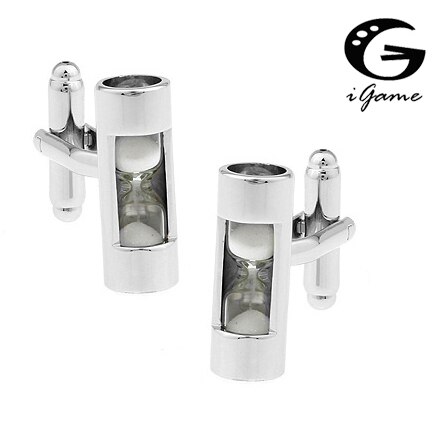 Igame ampulheta abotoaduras novidade funcional sandglass design roxo cor frete grátis: white