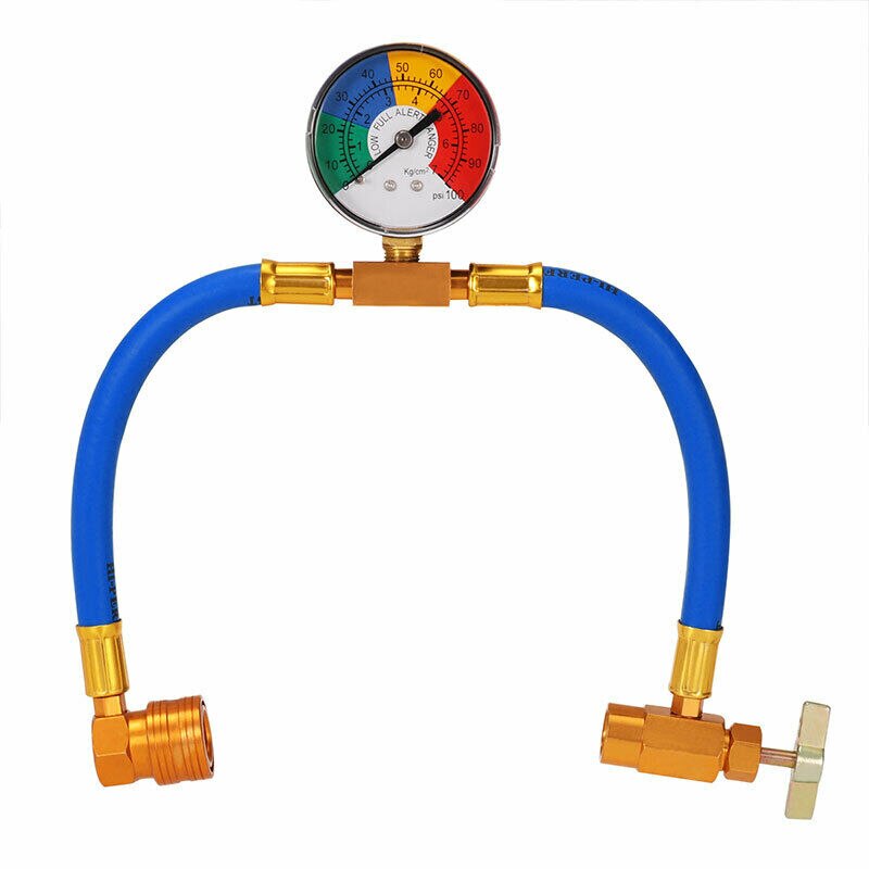 Automobile R134A Air Conditioning Refrigerant Charging Hose With Pressure Gauge Car Air Conditioning Repair Tool Car Accessories: B