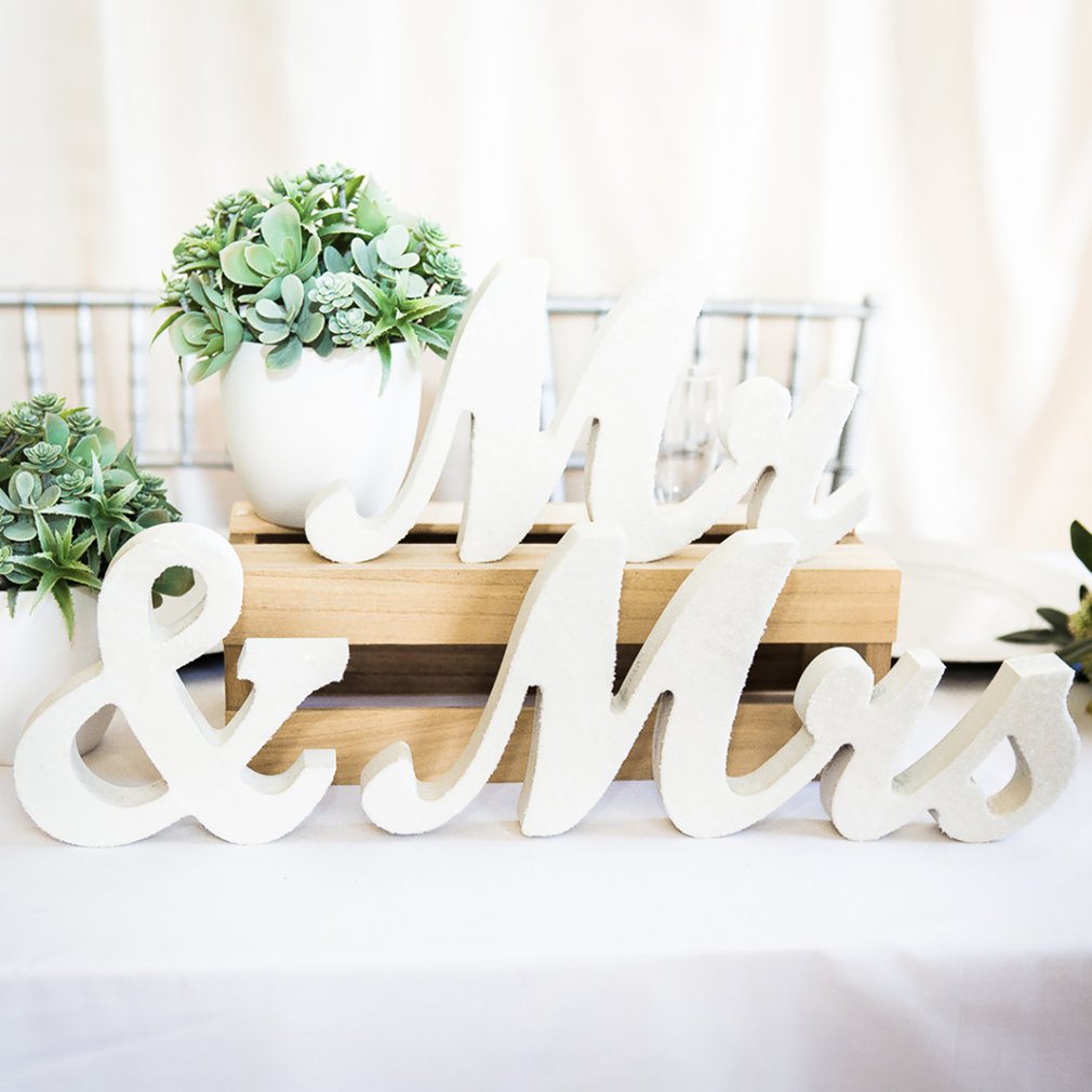 White Mr And Mrs Sign Sweetheart Wedding Signs Woo Vicedeal