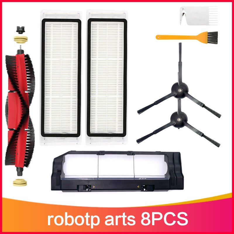 Hovedbørstedæksel sidebørster hepa filter moppe klud hjul til xiaomi roborock  s6 max robotstøvsuger best: C