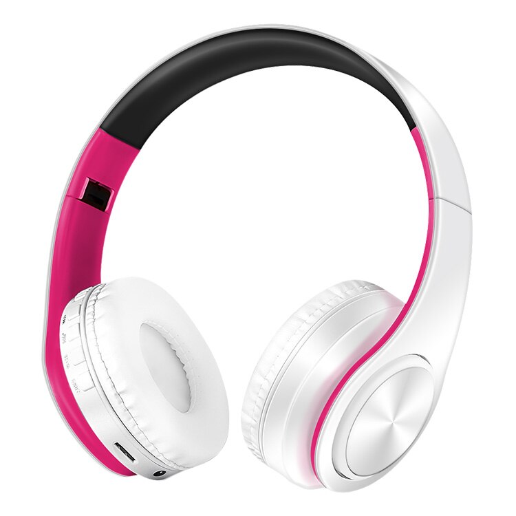 stereo headset bluetooth earphone headphone wireless bluetooth handfree universal for all phone for iphone with microphone: White Rose