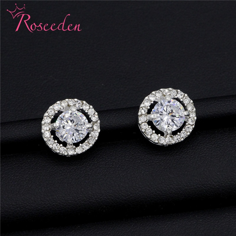 Meghan Markle Wedding earrings Jewelry CZ Rhinestone For Women round Earrings RE3183